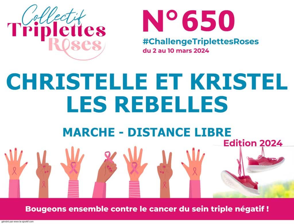 les ReBelles cancer du sein challenge Triplettes roses