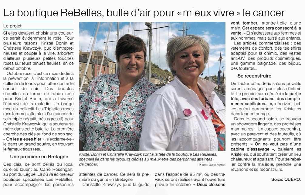Octobre Rose Les Rebelles la boutique située au Légué à St Brieuc