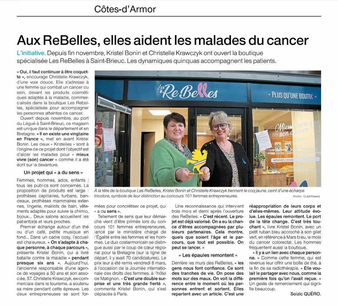 article suite concours 101 femmes de Matignon Kristel BONIN laureate cotes d armor 101 femmes entrepreneures